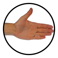 hand in paper configuration